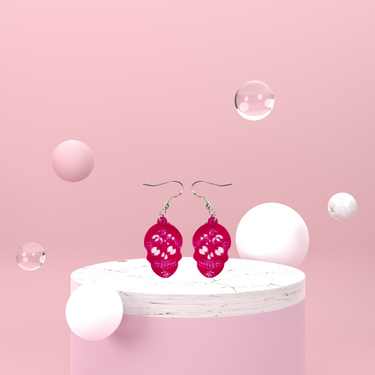 Floral Skull Earrings - Unicorn Fart Productions